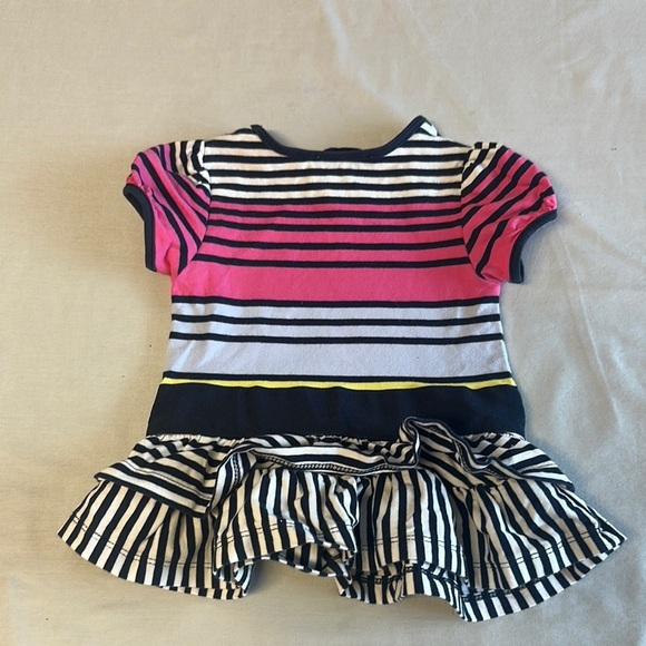 Juicy Couture - LIKE NEW - Pink and Yellow Short Sleeve dress with Ruffled Hem - Picture 2 of 3